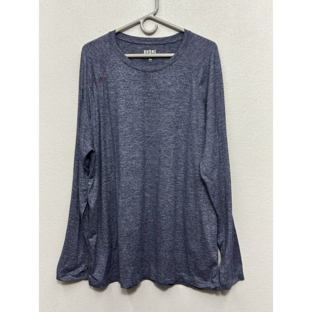 Rhone Men’s Long Sleeve Shirt Size XXL 2XL Blue Nylon Blend Running Athleisure